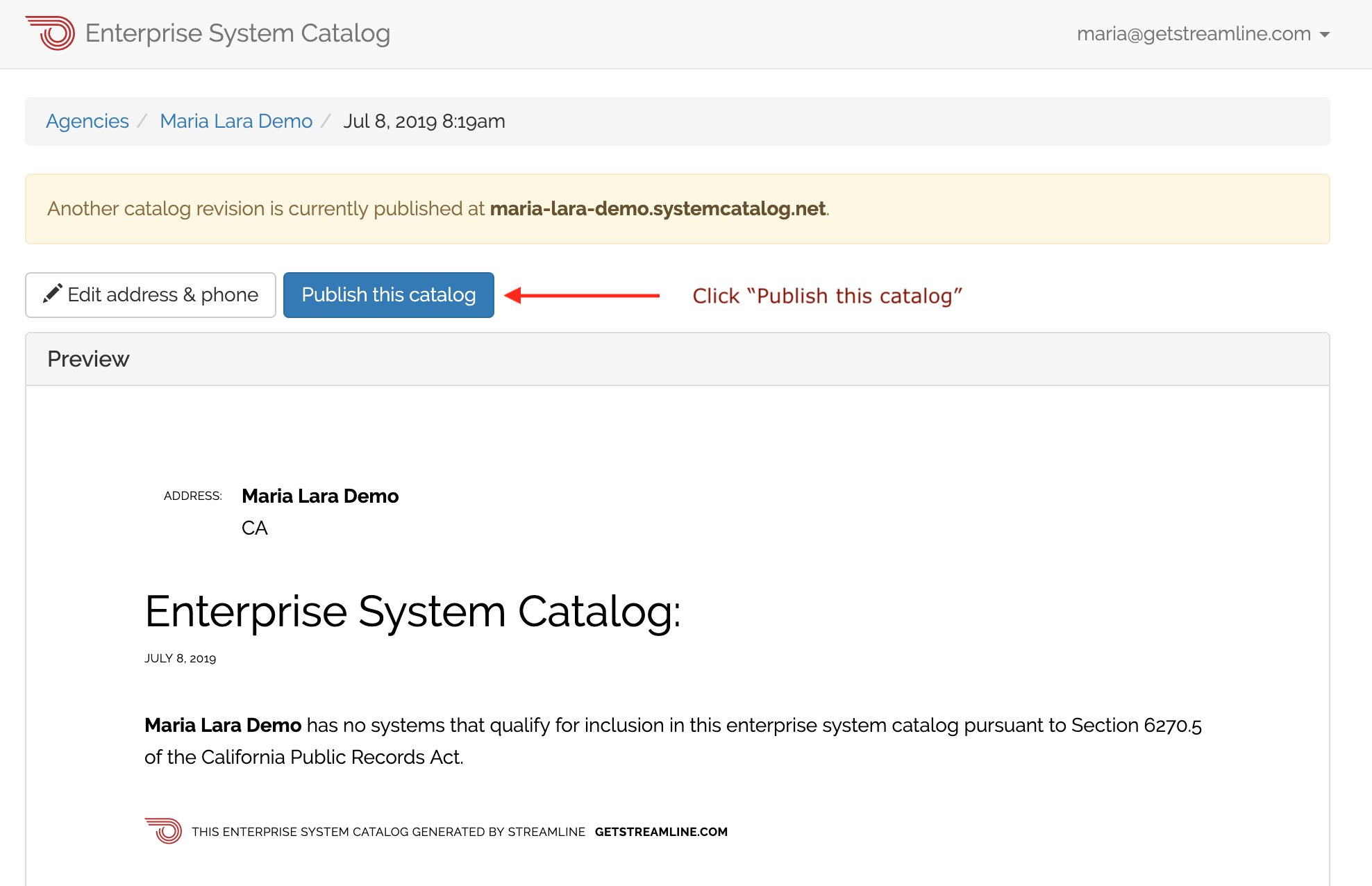 Enterprise System Catalog: Publishing