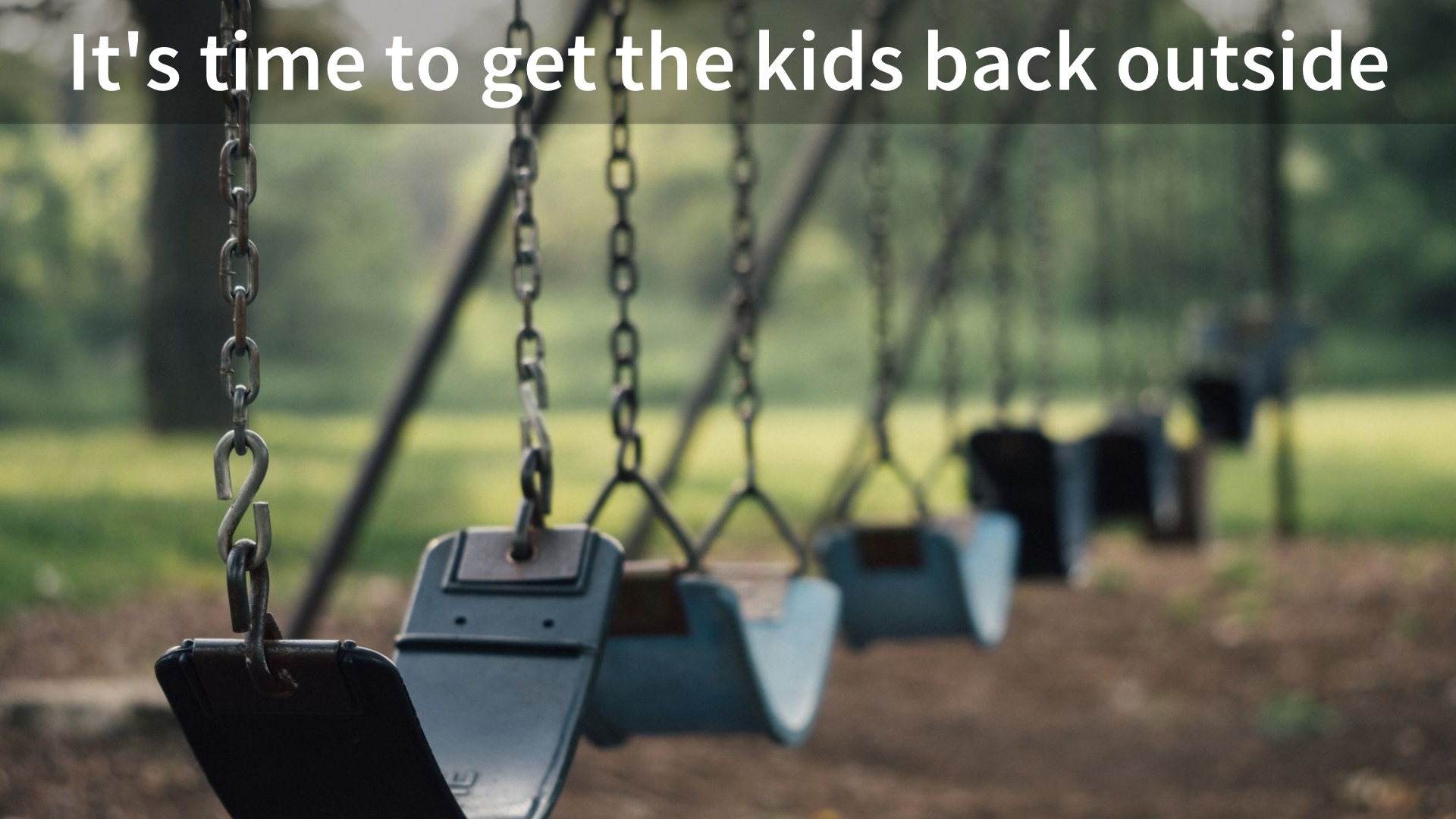 Empty row of swings