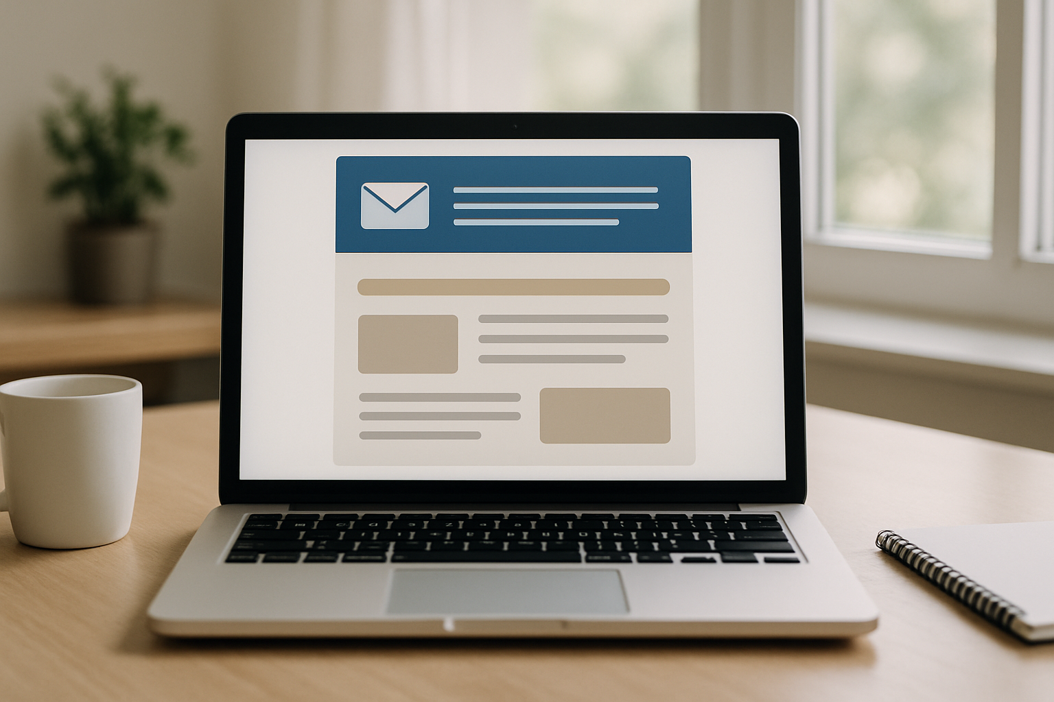a computer with a newsletter