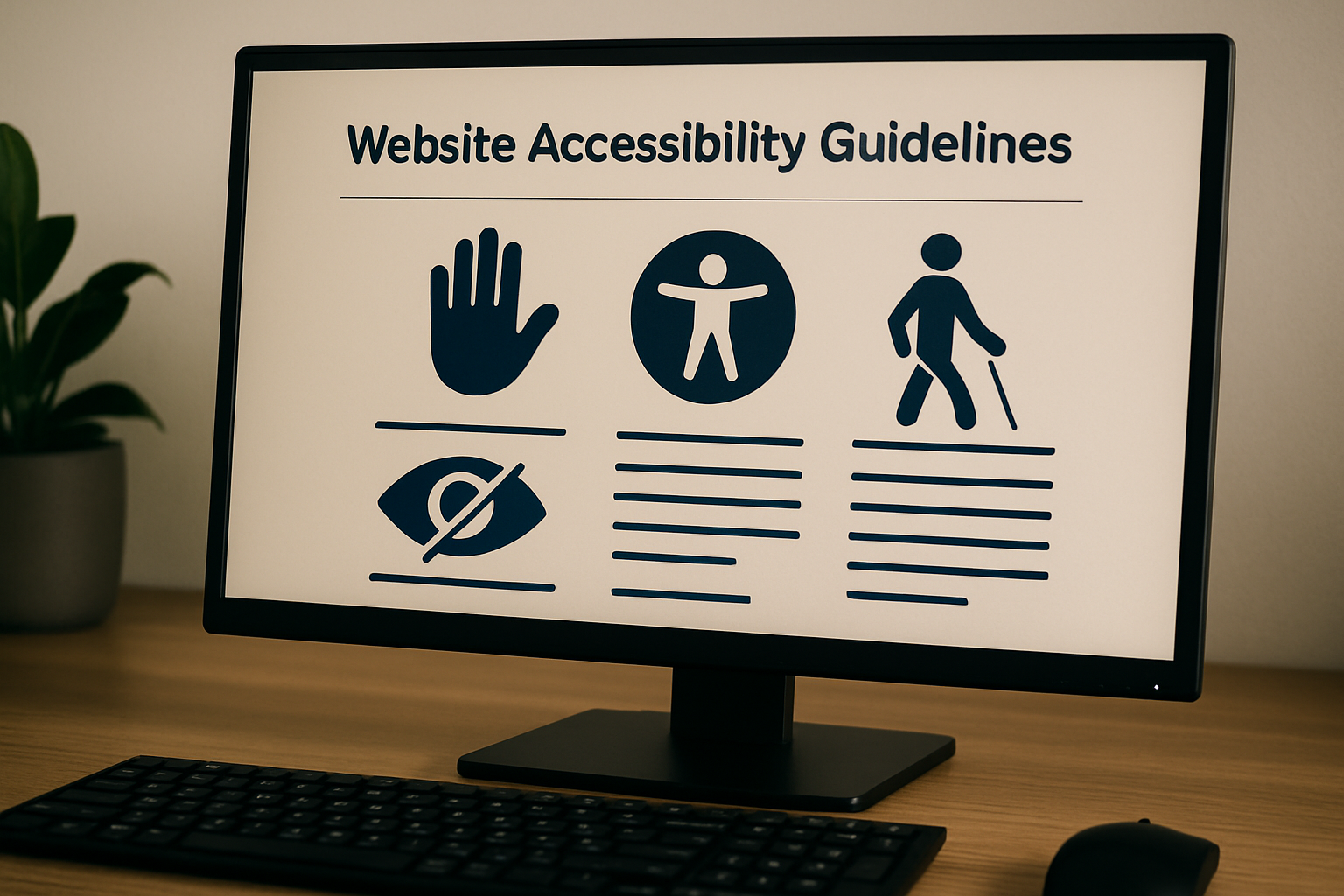 a computer with website accessibility guidelines