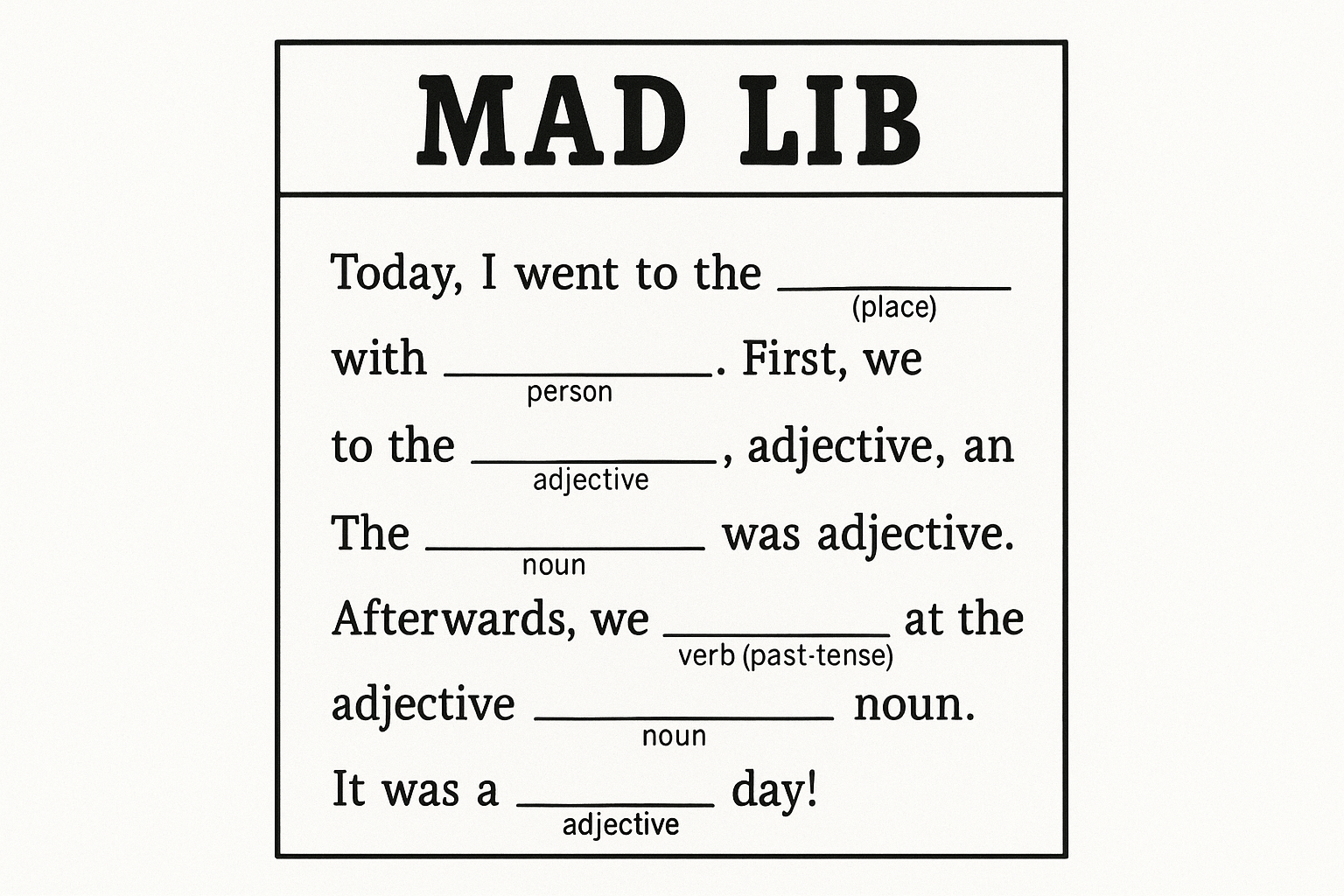 mad libs
